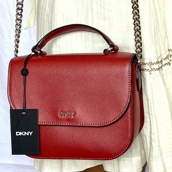 FELICA by DKNY Large top handle leather crossbody New W/ Tag - Picture 4 of 4